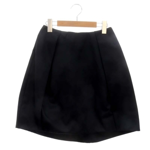 未使用品 ボーダーズアットバルコニー BORDERS at BALCONY 23AW MEMORY SATIN MINI SKIRT 台形スカート ミニ 36 黒 ブラック