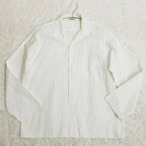 オーラリー オープンカラーシャツ 長袖 コットン 綿 ブロード 日本製 メンズ レディース ユニセックス 4 M-L位 ホワイト 白 AURALEE