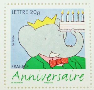 ぞうのババール Babar 切手 ジャン・ド・ブリュノフ Jean De Brunhoff フランス La Poste フランス郵政 2006年発行 ミニレターで発送