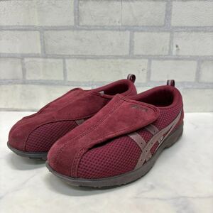 良品 asics アシックス FLC307 ライフウォーカー307 赤 レッド 22㎝ 前面ベルクロ開閉 介護 リハビリ ウォーキングシューズ レディース