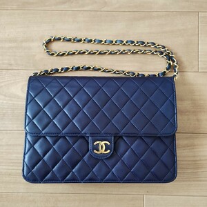 1円スタート 正規品 シャネル CHANEL チェーンショルダーバッグ マトラッセ ラムスキン プッシュロック ヴィンテージ バッグ 