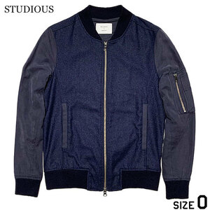 国内正規品■STUDIOUS(ステュディオス) MA-1型 スタジャン 紺ネイビー Size0