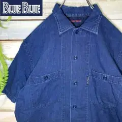 BLUE BLUE ブルーブルー 半袖シャツ ダブルポケット インディゴ 2