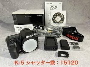 PENTAX K-5 ボディ 1628万画素 ペンタックス SR ボディキャップ付 バッテリー付属 カメラ デジタル シャッター数:15120