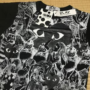 PLAY COMME des GARCONS Tシャツ 不思議の国のアリス　激レア　ブラック　未使用　タグ有り　コムデギャルソン　S WONDERLAND Alice TEE