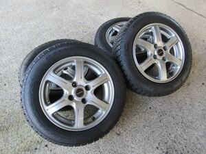 注目！バリ山　GY　アイスナビ6　165/65R14＆5.5-14　4H100　+38　バランス再調整済み　4本ＳＥＴ　お買い得！　タンク・ルーミーetc・・・