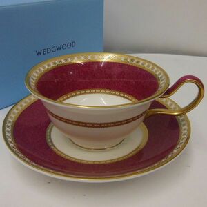 WEDGWOOD ULANDER POWDER RUBY 1客　ティーカップ&ソーサー　ユーランダー　パルダールビー ウェッジウッドお安くどうぞ