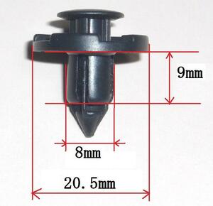 送料120円～ 汎用クリップ 8mm×20個 バンパー カバー カウルフェンダーなどに