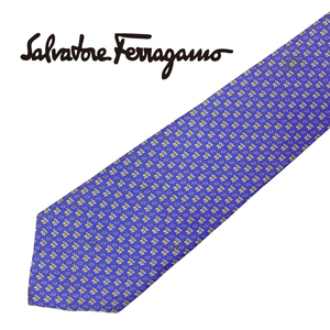 【中古】【やや傷や使用感あり】Salvatore Ferragamo ネクタイ フェラガモ ネクタイ【剣先幅：9.5cm】r-sf-t-0908-05-1