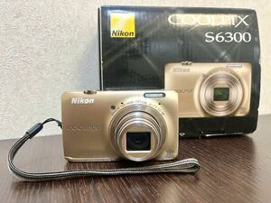 1円〜！Nikon COOLPIX ニコン コンパクトデジタルカメラ クールピクス S6300 ゴールド 通電及び動作確認済み 付属品付き 箱付き