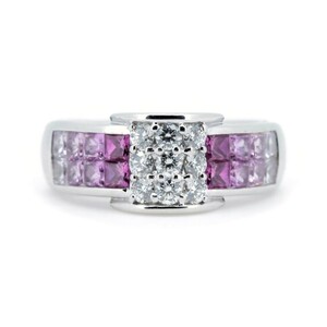 ジュネ サファイヤ ダイヤモンドリング 指輪 S1.61ct D0.34ct 10.5号 K18WG(18金ホワイトゴールド) 質屋出品