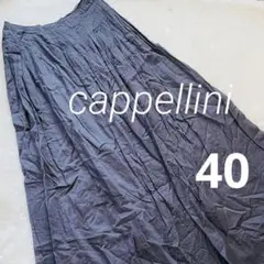 カッペリーニ【40】綿100% コットン　ロングスカート　裏地付　シアー透け感