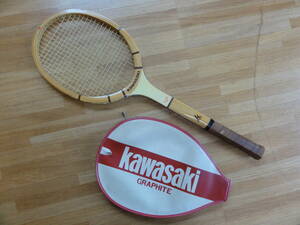 木製　硬式テニスラケット　KAWASAKI