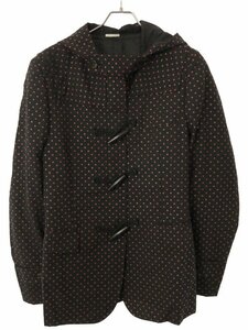 COMME des GARCONS HOMME PLUS コム デギャルソンオムプリュス AD2011 ウールギャバジンドット柄ダッフルコート ブラック M IT00VRB5K1VS