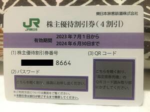 JR 株主優待券 1枚出品 2024年6月末期限 番号通知or普通郵便にて郵送
