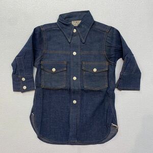 K129 希少 デッドストック 50 年代 アメリカ 製 TUF NUT デニム ウエスタン シャツ B999 キッズ 2 vintage ビンテージ DENIM Western shirt