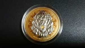 スペースゴールド・ライオンコイン (シルバープルーフ＋ゴールド) 500枚限定品 ニウエ 2020年