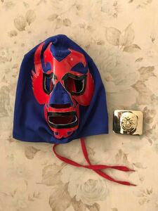 珍品 プロレス ドスカラス マスク 覆面レスラー メキシコ ルチャリブレ ミル・マスカラス ベルト バックル