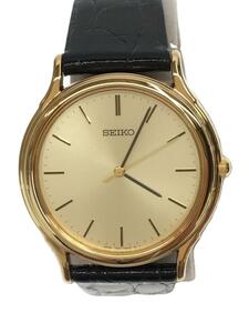 SEIKO◆SEIKO RND LTH UASP/アナログ/レザー/GLD/BLK/SS/7N01-HZC0