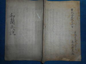 アンティーク、天文暦学書、司馬江漢、江戸期和本1796（寛政8）年『和蘭天説（オランダ）　写本』太陽黒点、オクタント、star map