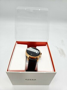 中古品☆FOSSIL スマートウォッチ DW6F1 デジタル 腕時計 稼働 箱付き　希少カラー　ゴールド　
