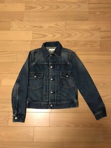 良品☆HYKE／ハイク サイズ1 Vintage 2nd Denim jacket／ヴィンテージ加工 デニム セカンド ジャケット 濃紺インディゴブルー セルビッチ