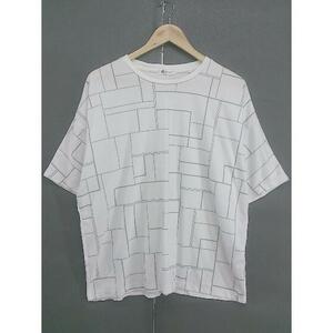 ◇ TAKEO KIKUCHI タケオキクチ プリント 半袖 Tシャツ カットソー サイズS ホワイト グレー メンズ