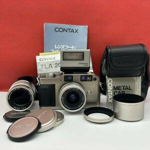 ◆ CONTAX G1 フィルムカメラ レンジファインダー ボディ Biogon 2.8/28 T* / Sonnar 2.8/90 T* レンズ TLA200 動作確認済 コンタックス