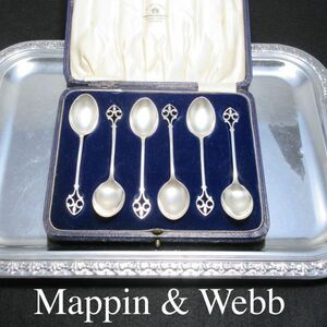 【Mappin & Webb】【純銀】ティースプーン 6本 ケース 1928年 マッピンアンドウェッブ