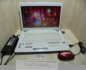 TOSHIBA　Dynabook TX/67H　WH　Windows7　Home SP1　32bit 16型ワイドノートパソコン　ホワイト