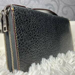 1円【美品】COACH コーチ オーガナイザー ダブルファスナー レザー ブラック 黒 ジップ セカンドバッグ メンズ シボ革 トラベルウォレット