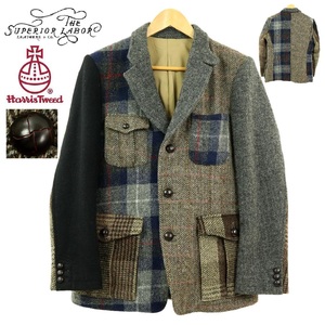 【S2451】【極美品】【限定20着】THE SUPERIOR LABOR×HARRIS TWEED シュペリオールレイバー ハリスツイード テーラードジャケット