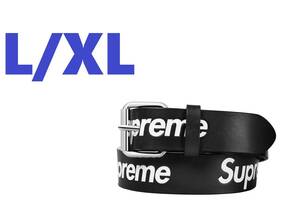 【￥100～美中古 即決2.2万】Supreme 22/SS Repeat Leather Belt L/XL Black／リピートレザーベルト 黒