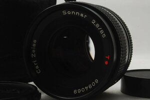 コンタックス Contax Sonnar 85mm F2.8 T* Carl Zeiss 西ドイツ製 レンズキャップ/ソフトレザーケースつき lens made in West Germany