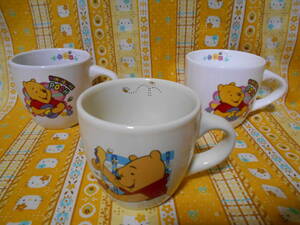 ♪ディズニー美品東京ディズニーランドくまのプーさん陶器製カップ２種３個セットティガー＆ピグレット