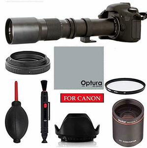 HDホワイト望遠鏡 500mm/1000mm f/8 マニュアル望遠レンズ Canon EOS Rebel(中古品)