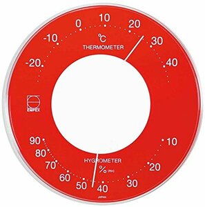 エンペックス気象計 温度湿度計 セレナ カラー温湿度計 置き掛け兼用 日本製 レッド LV-4355 (約)H10.6×W10.6×D2.3cm