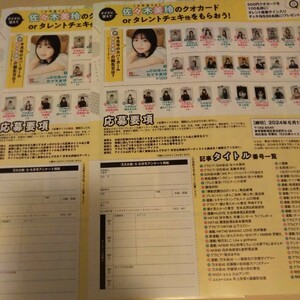 EX大衆2024年5月6月号付録　プレゼント応募券2枚セット　☆日向坂46佐々木美玲QUOカード応募　直筆サイン入りチェキ応募　乃木坂46ほか