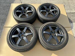 着払い！te37 saga s-plus MM 18インチ 8j+45 9j+45 pcd114.3 5h RAYS ボルクレーシング DUNLOP SP SPORTS 235/45/18 245/40/18 