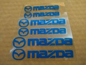 【送料無料】 MAZDA(マツダ) 耐熱ステッカー ブルー 大中小６枚セット ⑥