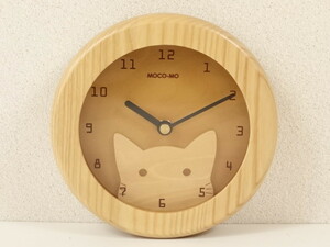 猫　ネコ　ねこ　木製壁掛時計　丸１７センチ　　にゃんこ　