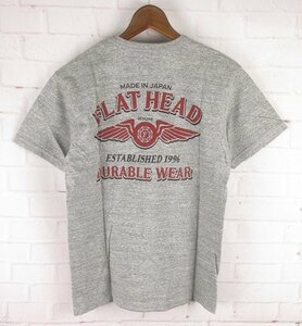 ST10432 THE FLAT HEAD フラットヘッド Tシャツ 40 未使用 グレー（クリックポスト可）