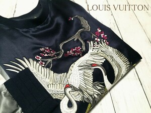 ■ 超レア ルイヴィトン 16S/S スカジャン プルオーバー 鶴刺繍 ランウェイ着用 XLサイズ メンズ キレイ！！ 再　★