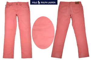 K-4338★POLO RALPH LAUREN ポロ ラルフローレン SLIM STRAIGHT★正規品 ピンク ストレッチ スリムストレート パンツ W34