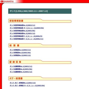 ★111★ タント L350S L360S EF-VE EF-DET サービスマニュアル CD版 解説書 修理書 配線図集 印刷可 F