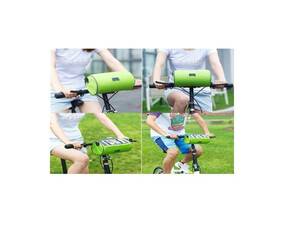 自転車に簡単装着サドルバッグ スマホ収納袋付 多機能バッグ黄緑