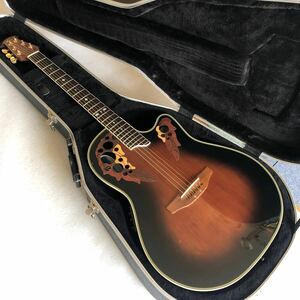 567　Ovation Celebrity エレアコギター 　オベーション製アコースティックギター CC257 茶 アコギ用ハードケース付属　美品