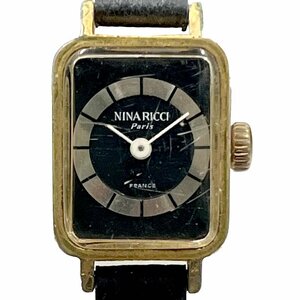 南店23-1440 ニナリッチ 手巻き式 腕時計 機械式 二針 軽量 細身 おしゃれ ゴールド系 金色 ブラック系 黒色 メンズ レディース NINA RICCI