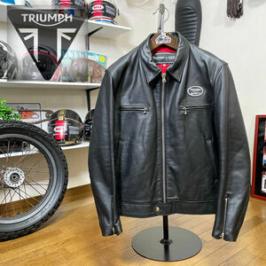 コラボモデル☆Lewis Leathers & TRIUMPH ルイスレザー トライアンフ ドミネーターカウハイド レザージャケット ブラック/46 ほぼ未使用