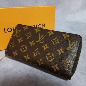 【良好　クリーニング済】　LOUIS VUITTON　ルイヴィトン　モノグラム　レザー　ジッピーウォレット　ラウンドファスナー長財布　M60017